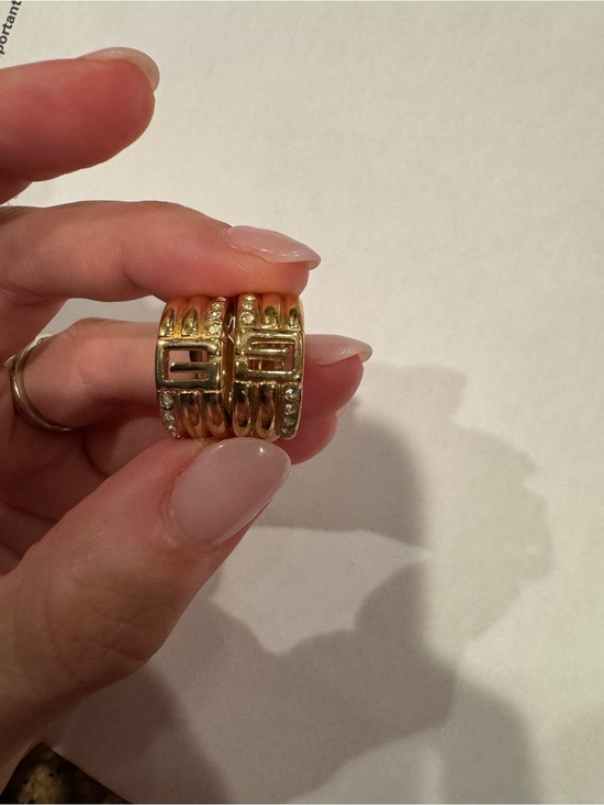 Givenchy Jewelry - Vintage Givenchy Crystal G Logo Gold Tone Clip-On Earrings